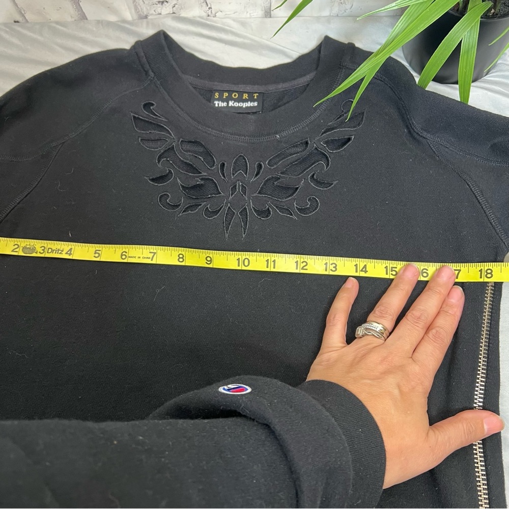 Womens The Kooples Black Cut-Out Side Zipper Sweatshirt Top M - Picture 8 of 11